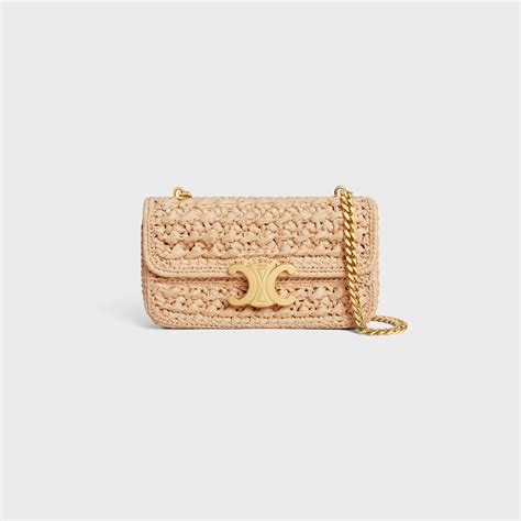 celine triomphe raffia shoulder bag|TEEN TRIOMPHE BAG in RAFFIA EFFECT TEXTILE .